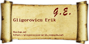 Gligorovics Erik névjegykártya